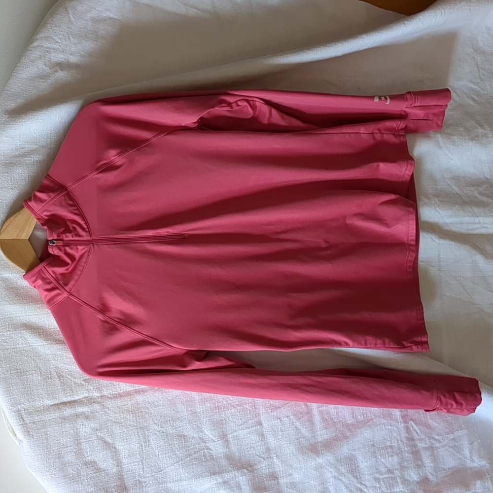 Athleta jersey long sleeve pink zippered top Medium